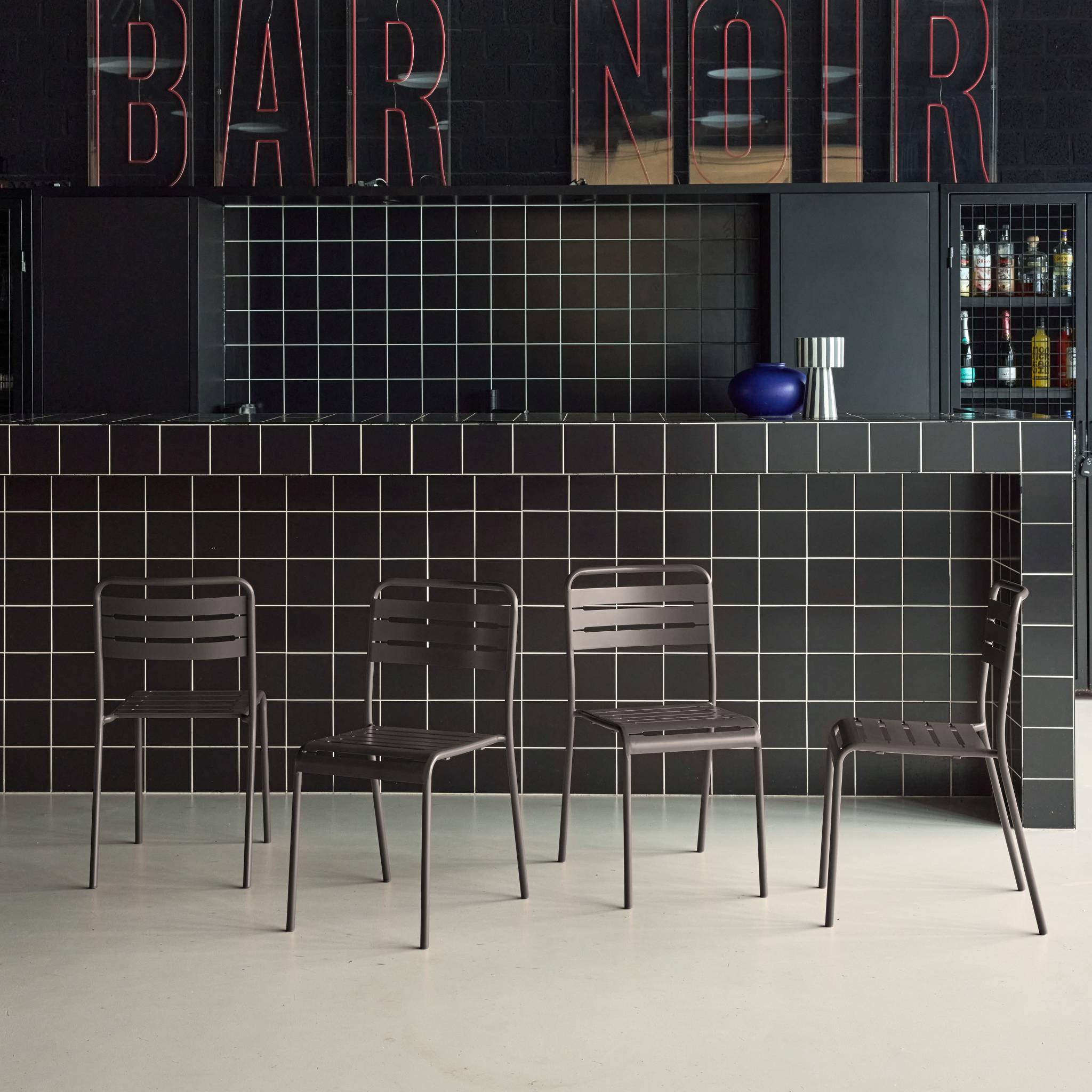 Chaise de jardin acier (lot de 4) AMÉLIA