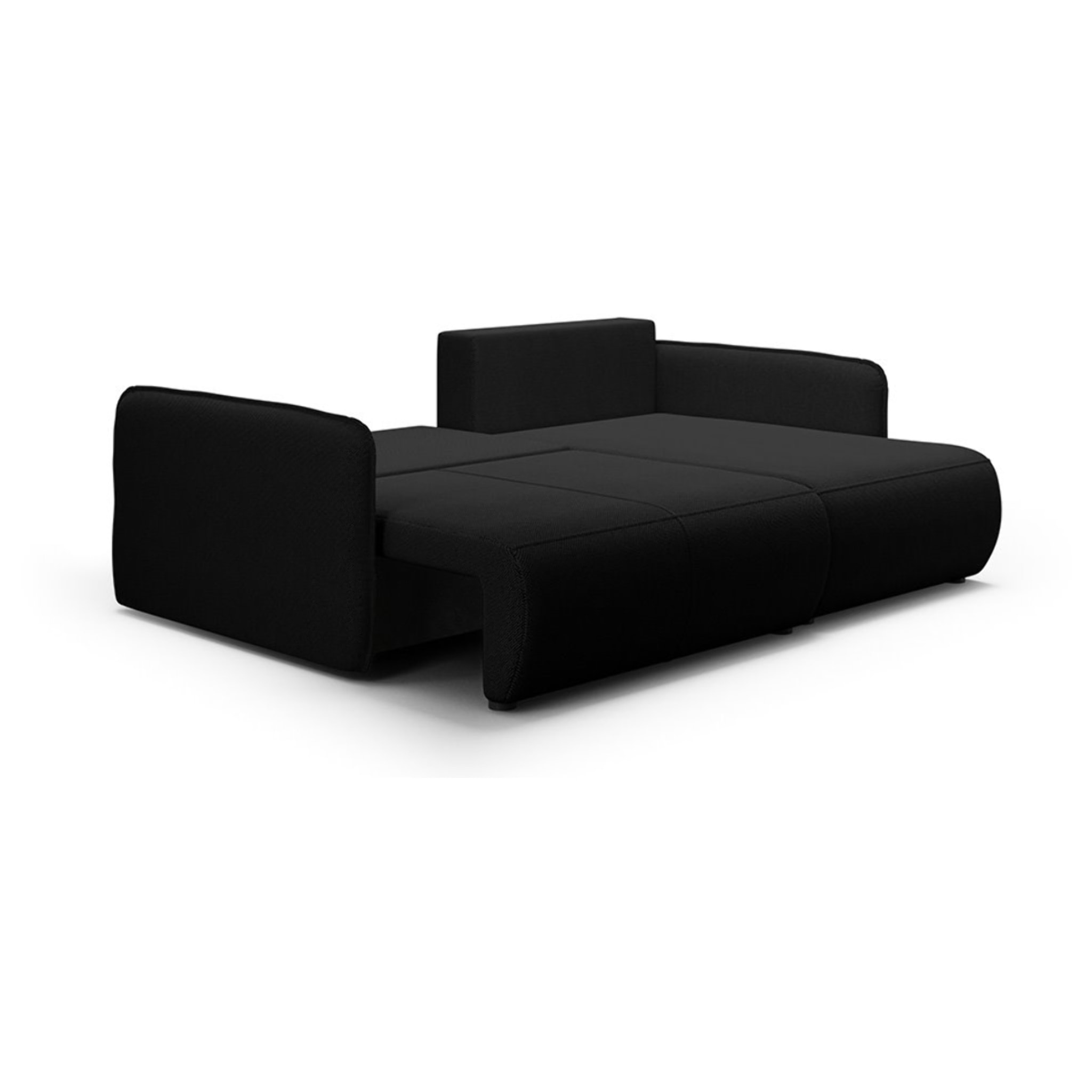 MILO - Canapé d'angle droit 4 places en tissu noir