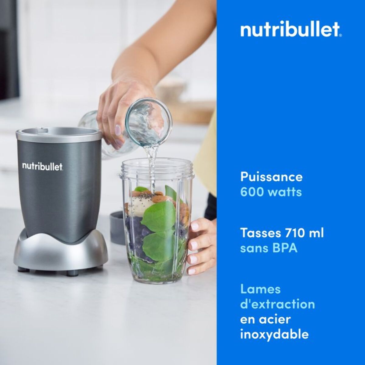 Blender NUTRIBULLET NB606DG Original 600 gris 2 accessoires