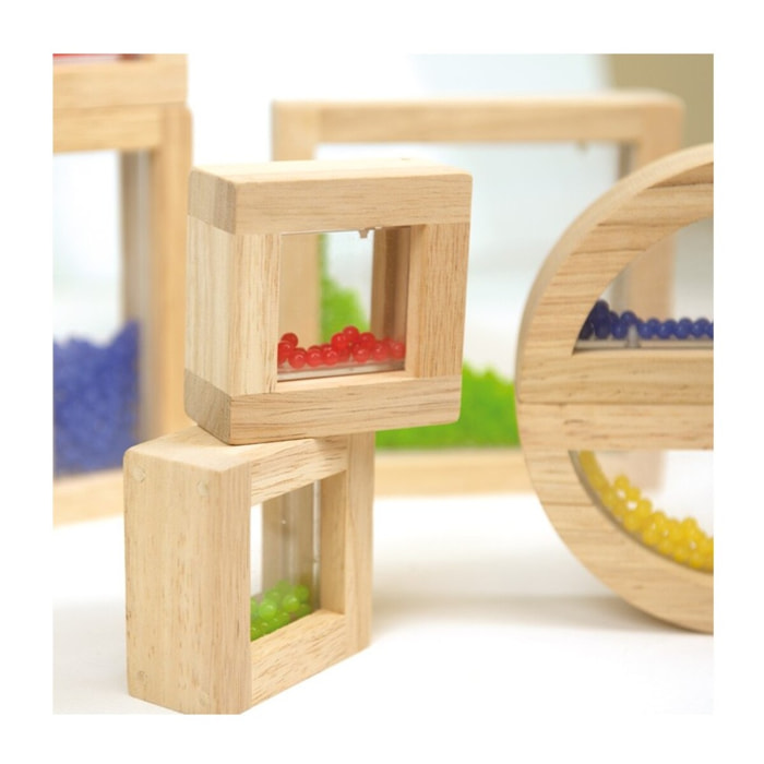 8 PCS. WOODEN BLOCKS BEADS - PRIMERA INFANCIA