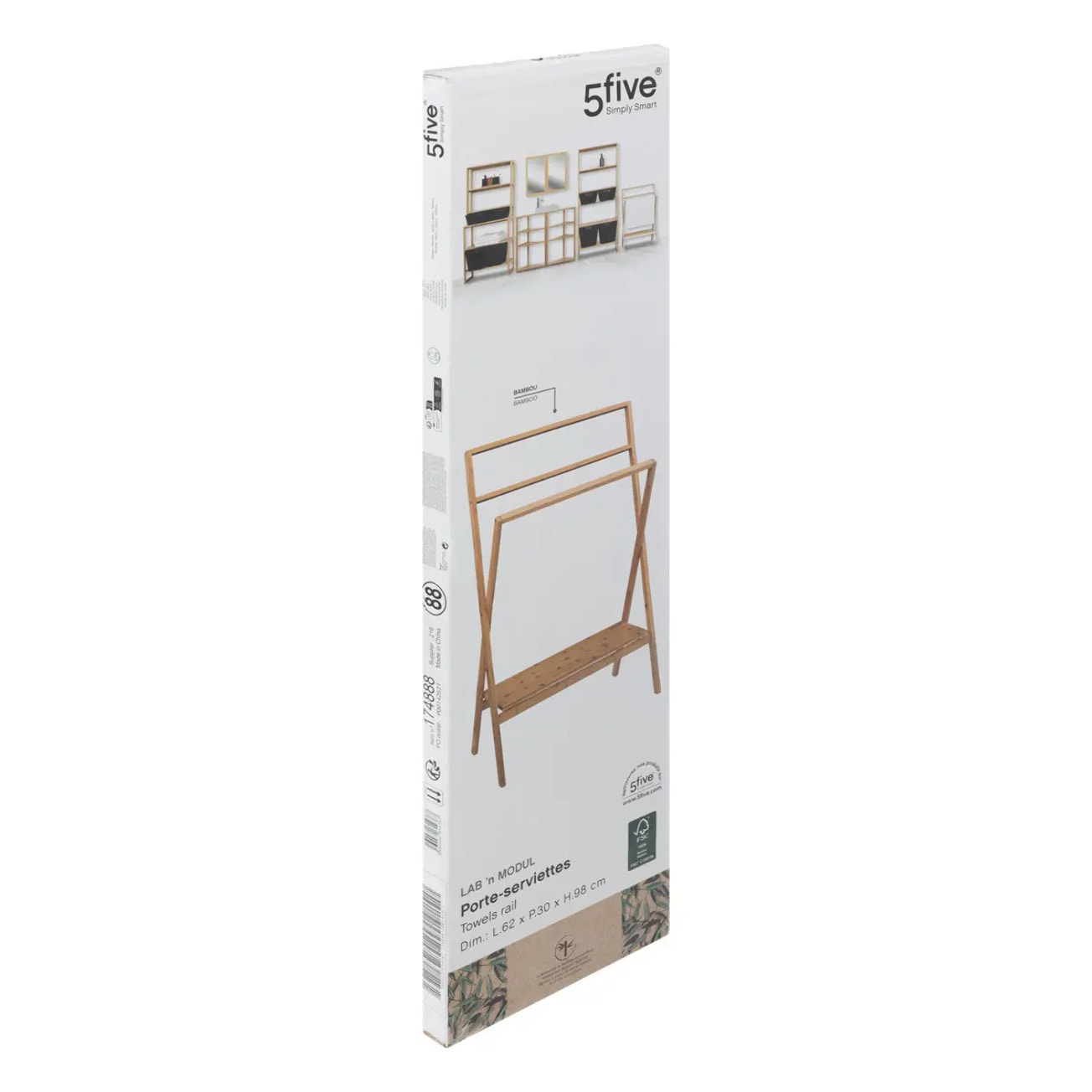 Porte-serviettes 1 étagère "Lab'N Modul" bambou