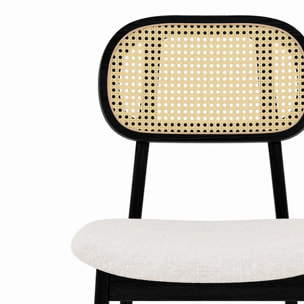 Lot de 2 chaises pour îlot central en tissu beige 64,5 cm - Maria