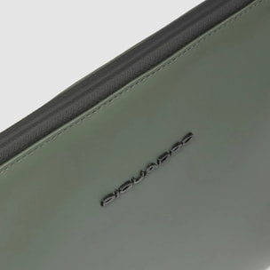 Piquadro Pochette porta iPad® 11 in tessuto gommato resistente all'acqua con tasca per AirPods®