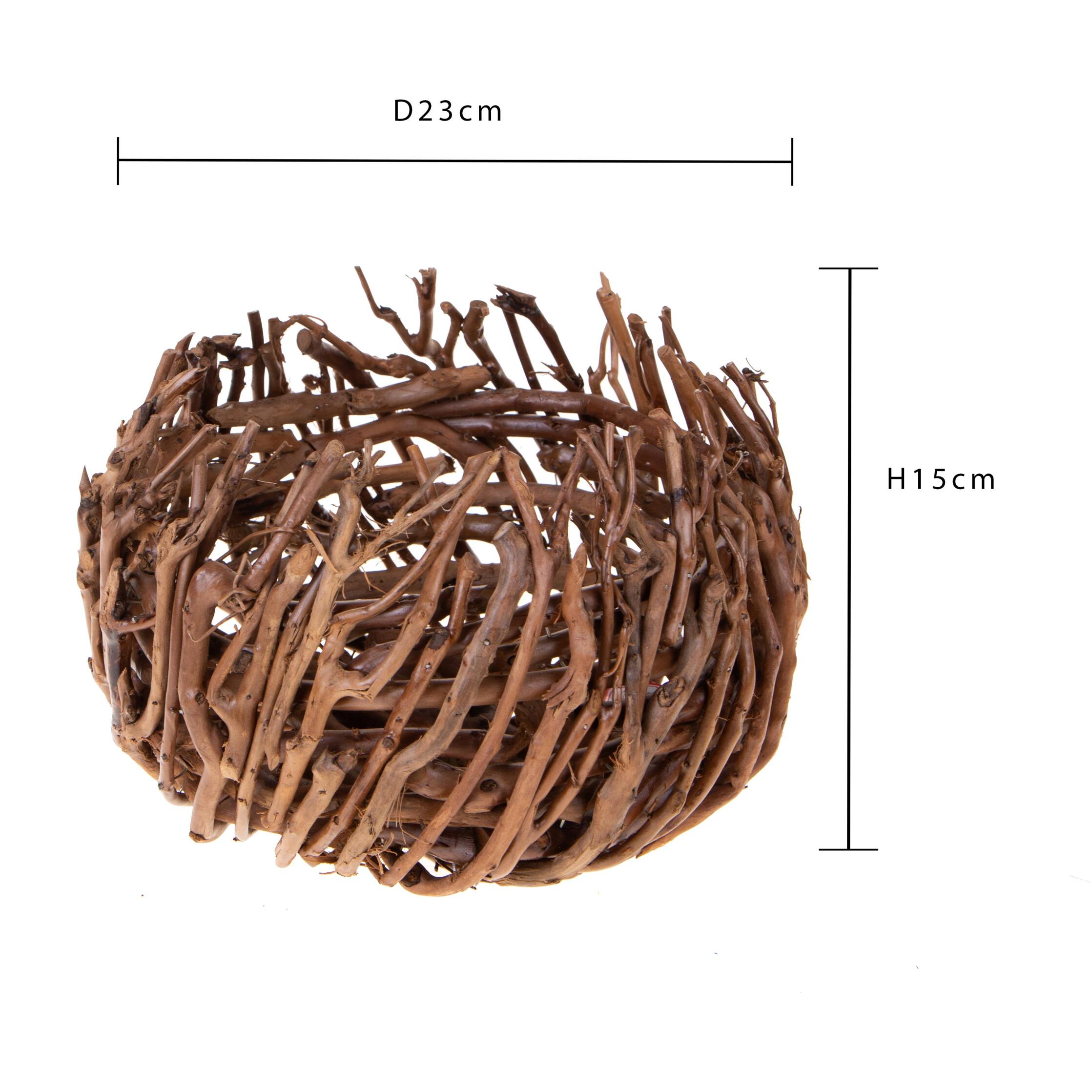 Cachepot con stecchi naturali - Pezzi 1 - Marrone - 23XH15X23cm - Bianchi Dino