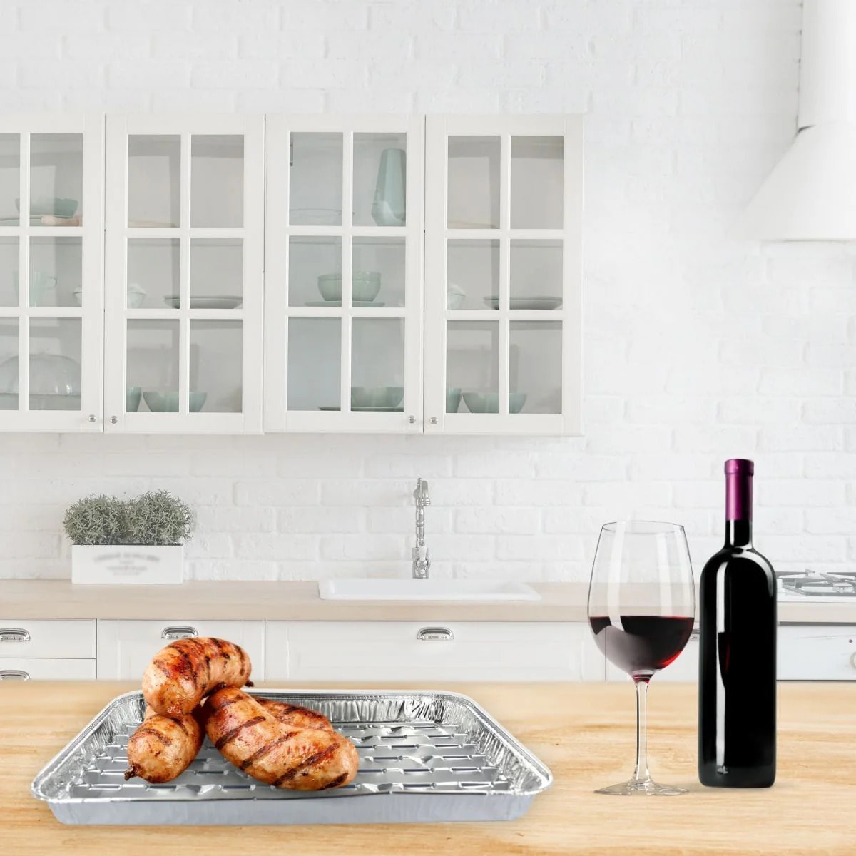 Lot de 10 barquettes en aluminium 34 x 23 cm  Fackelmann Barbecue