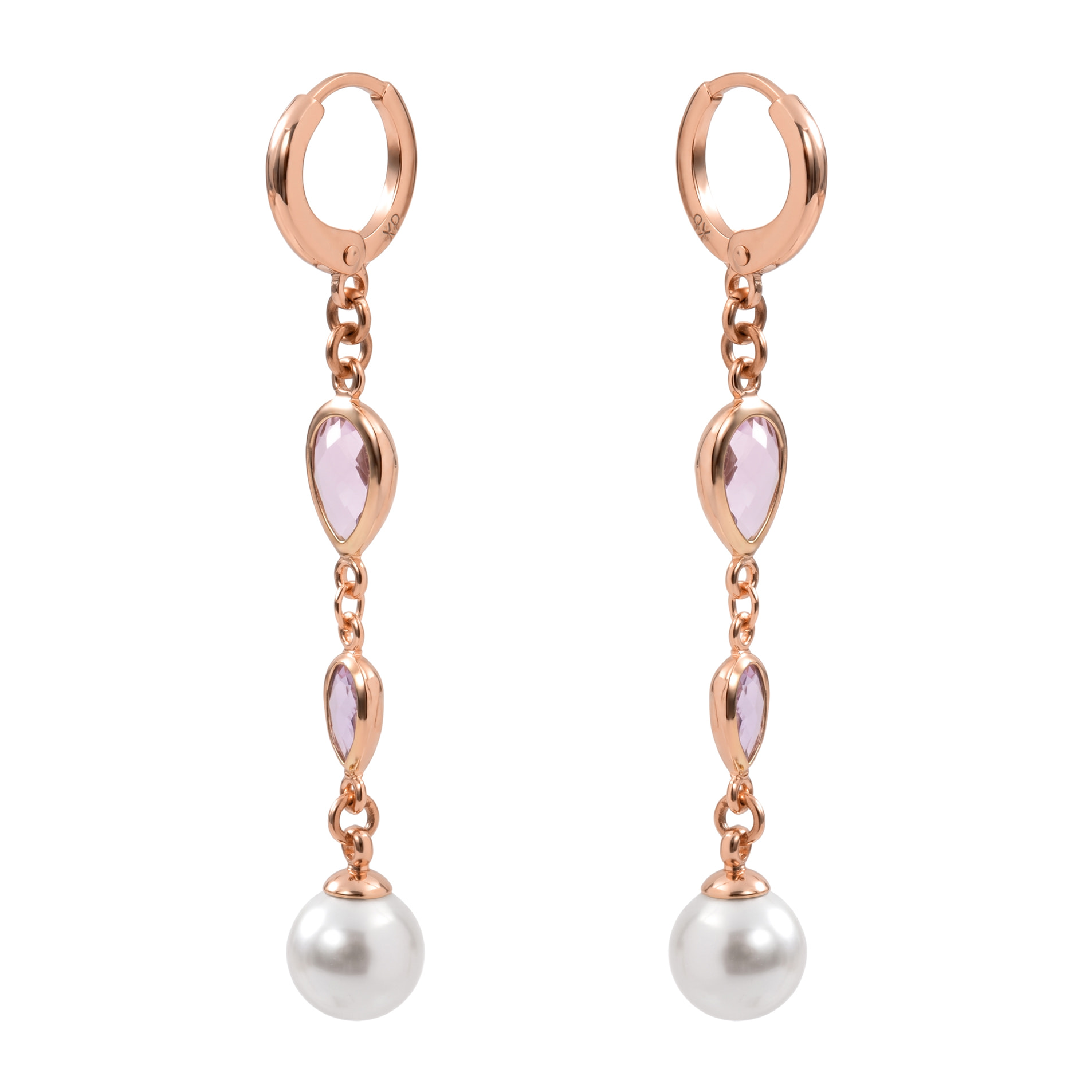 Pendientes Cainhtsi acabado oro rosa 18k