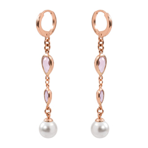 Pendientes Cainhtsi acabado oro rosa 18k