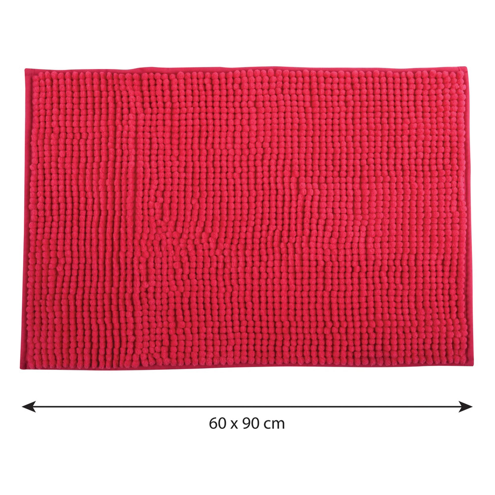 Alfombra de chenille para baño, Color Fucsia (60 x 90 cm) - MSV.