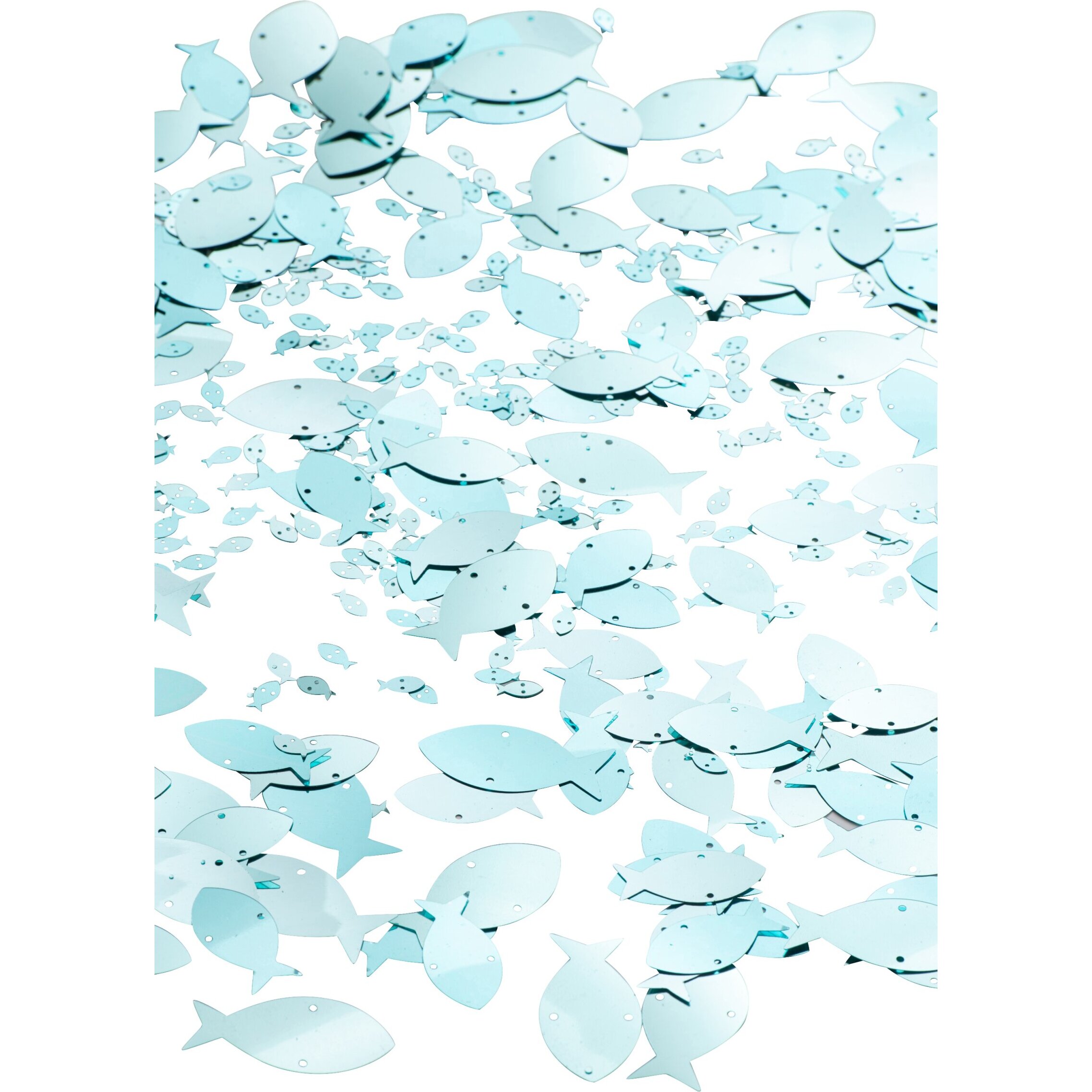 J-Line paquet de sequins poisson - PET - bleu clair