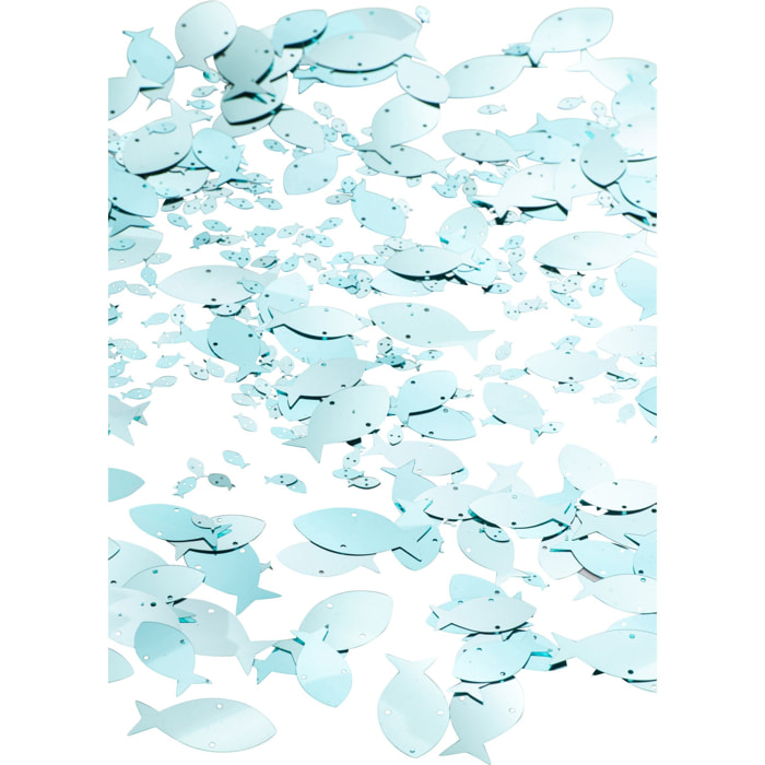 J-Line paquet de sequins poisson - PET - bleu clair