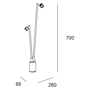 Forlight Fint baliza doble marrón con led blanco cálido 3000K
