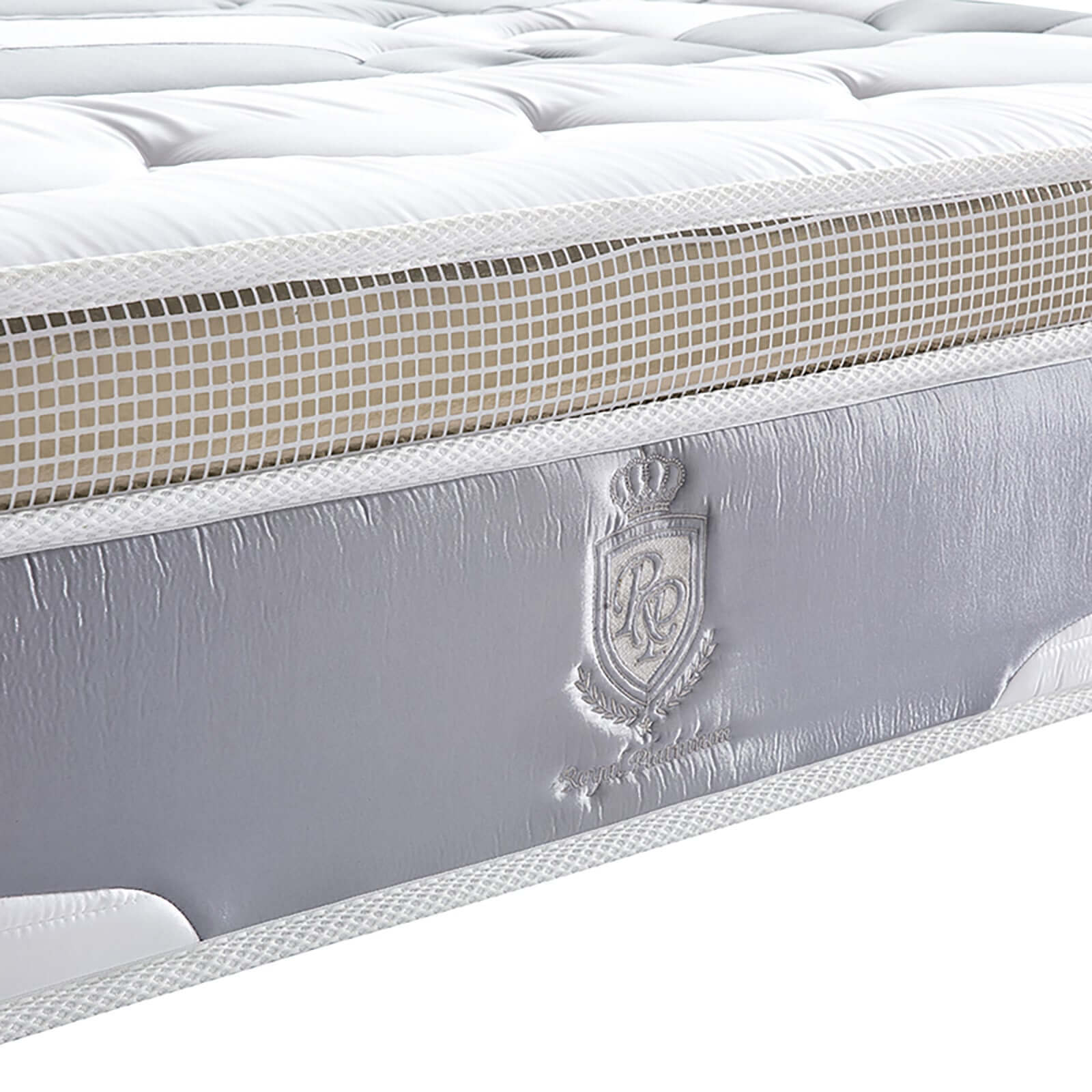 Ensemble matelas Royal XXL & lit coffre Everest | Mémoire de forme et ressorts ensachés | Grande capacité de stockage | tissu épais | Gris