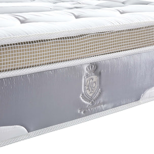 Ensemble matelas Royal XXL & lit coffre Everest | Mémoire de forme et ressorts ensachés | Grande capacité de stockage | tissu épais | Gris