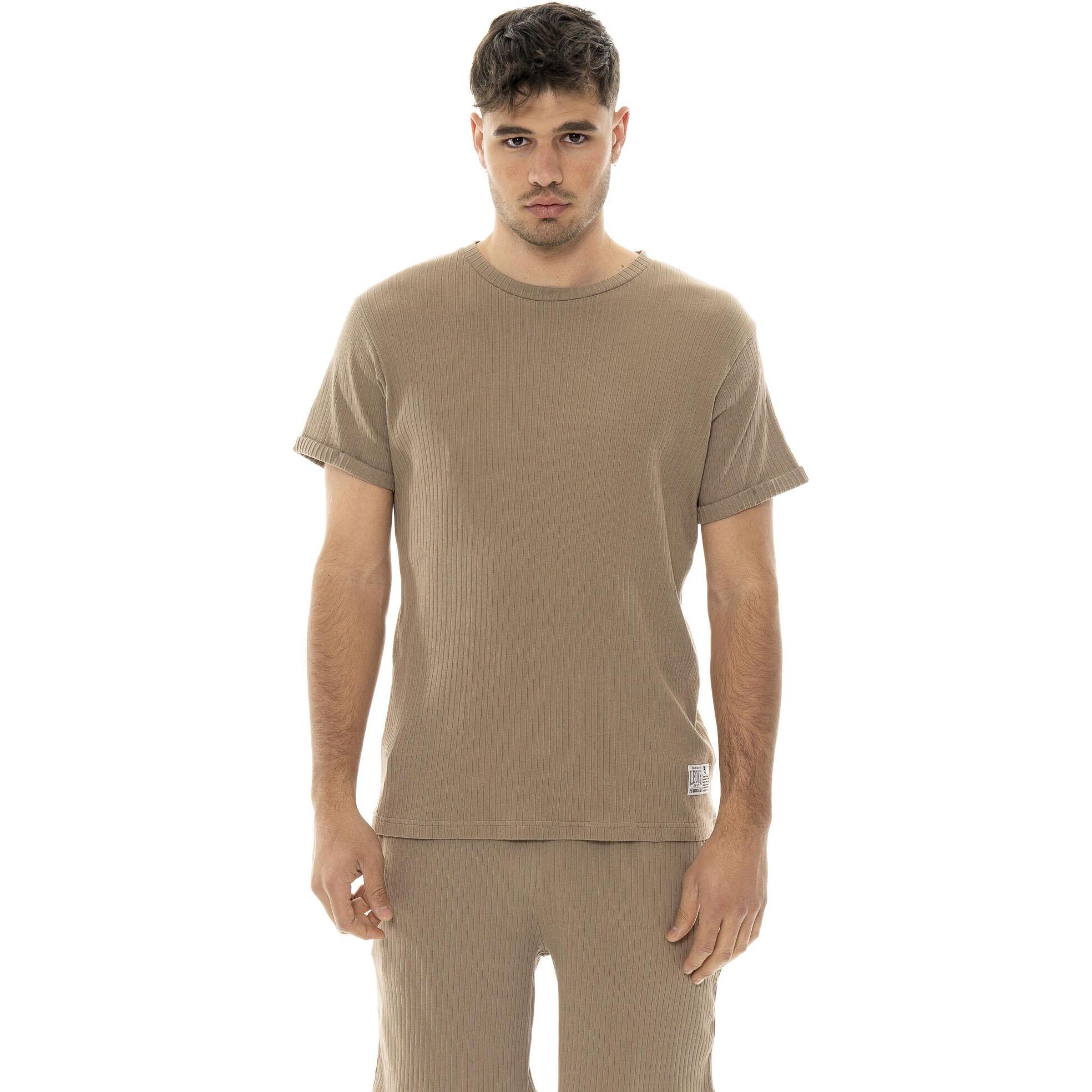 T-shirt da uomo in costina Leone Natural