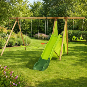 Balançoire en bois 2,30 m Topwood VAKI - 8 enfants