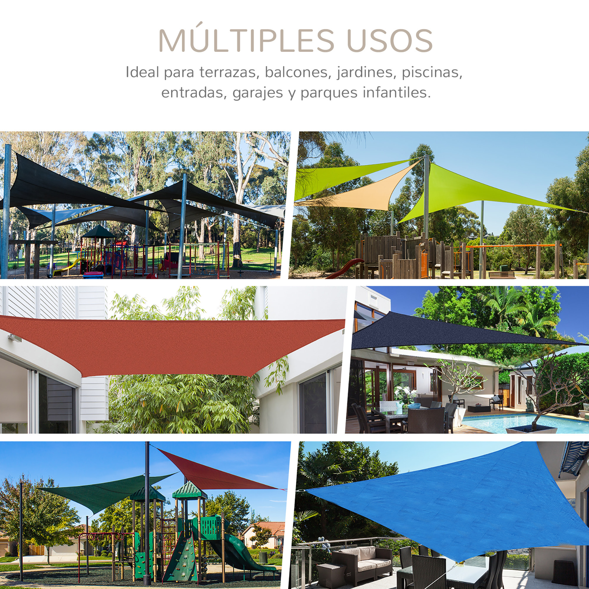 Toldo Vela Triangulo Sombrilla Parasol Terraza 5x5x5m Crema