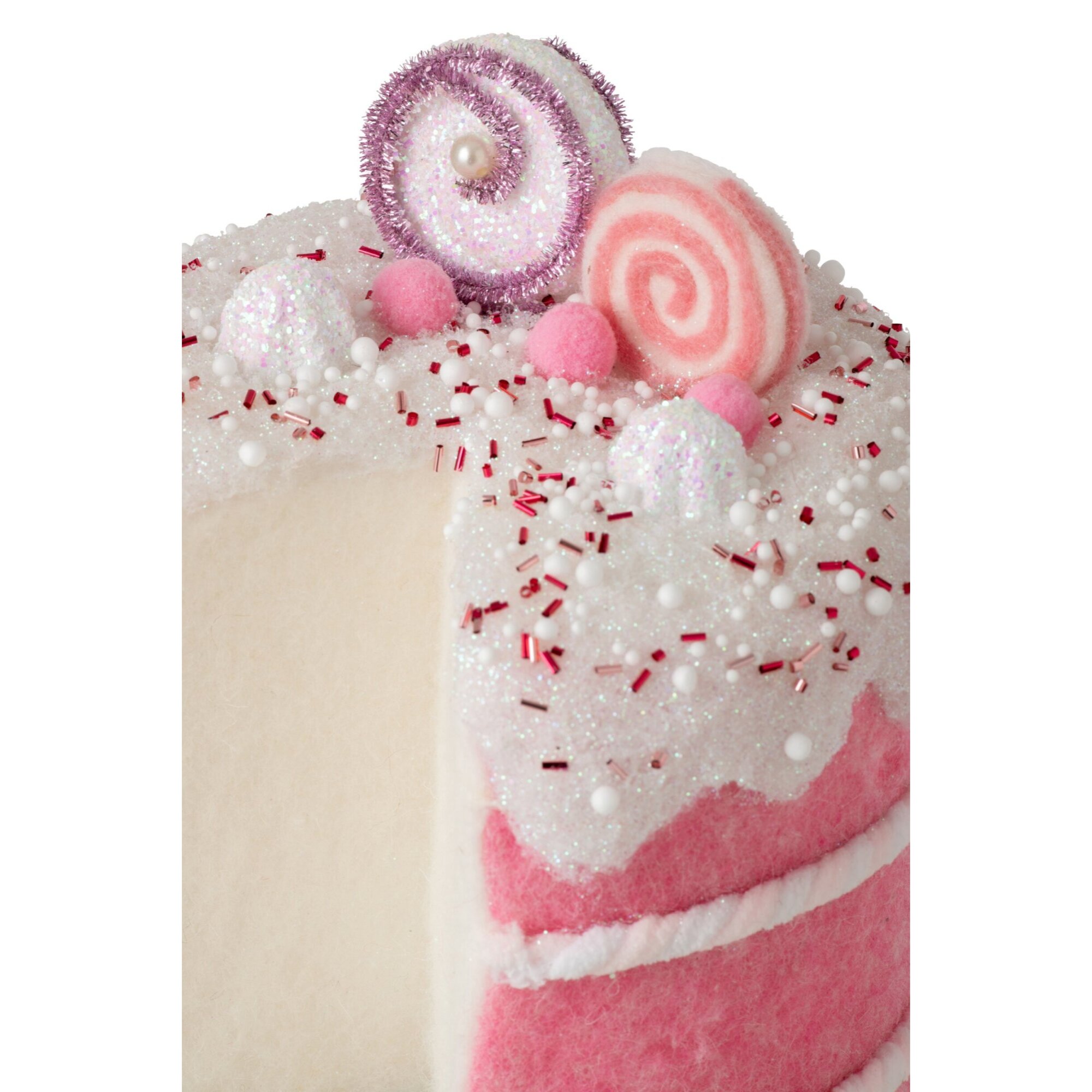 J-Line gâteau - laine - rose/blanc - large