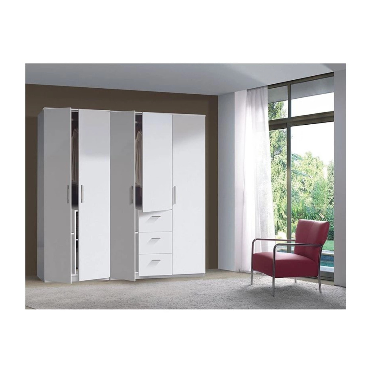 Armario Ward 3 puertas Blanco Brillo