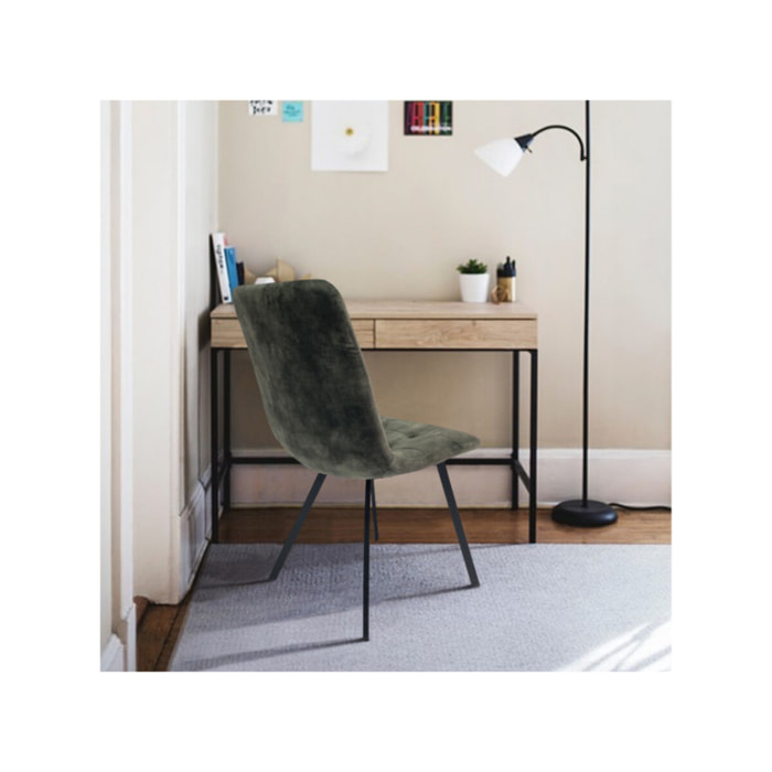 Chaise capitonnée en velours - HERBY