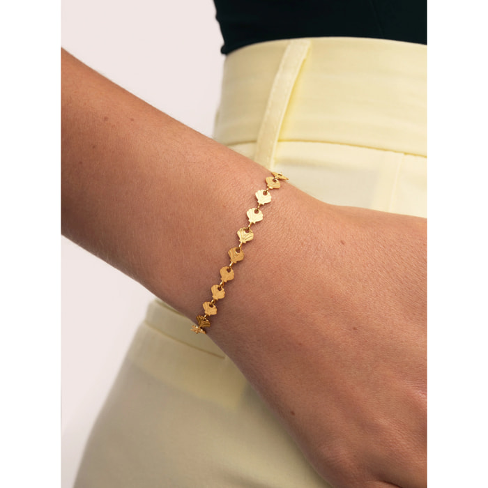 Pulsera Shells Acero Baño Oro