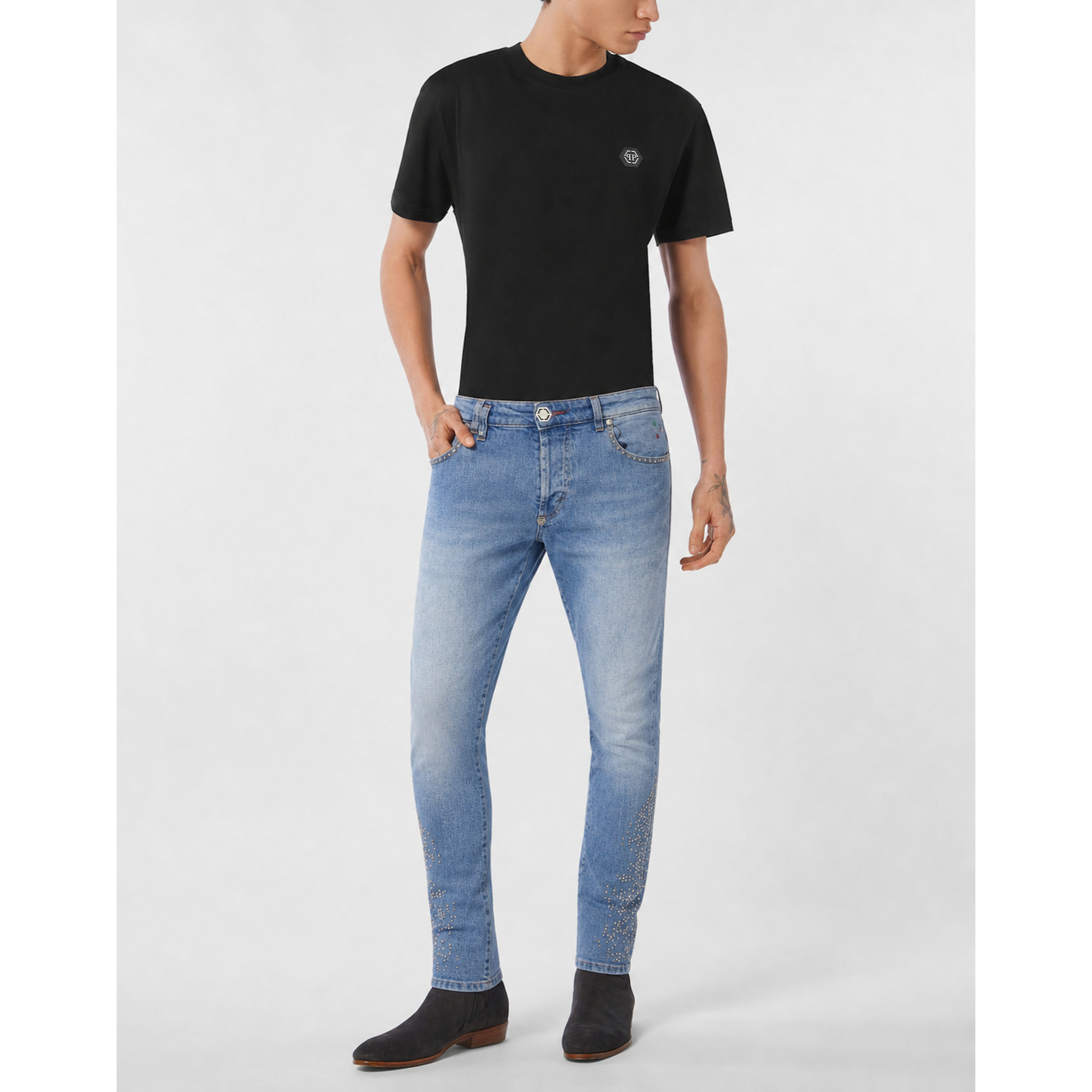 PHILIPP PLEIN Pantalones vaqueros Corte superrecto