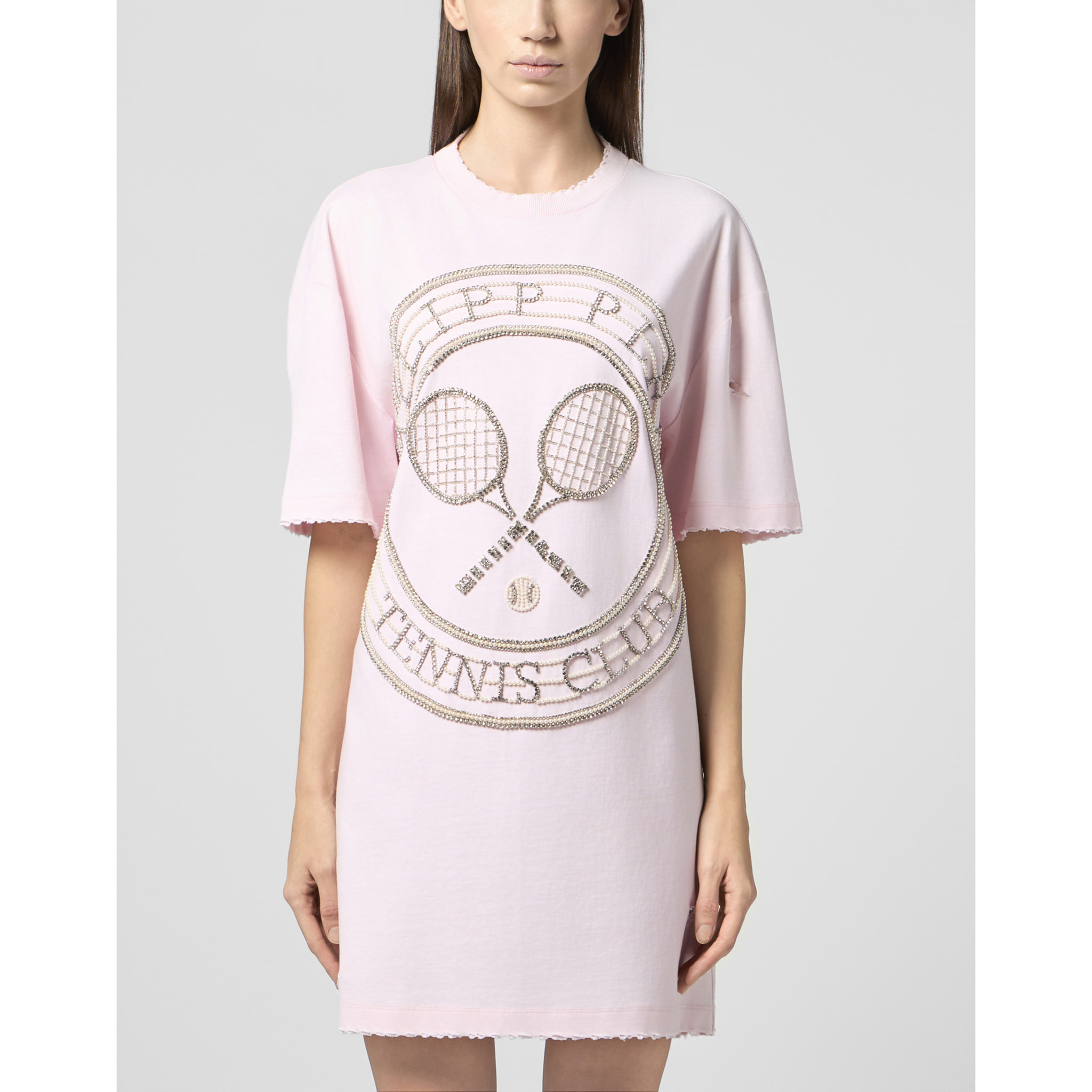 PHILIPP PLEIN Open Back T-Shirt Mini Dress Tennis Club