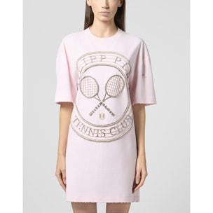 PHILIPP PLEIN Open Back T-Shirt Mini Dress Tennis Club