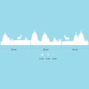 Stickers électrostatiques frise de Noël - Autocollants adhésifs fenêtres noël - décoration fêtes