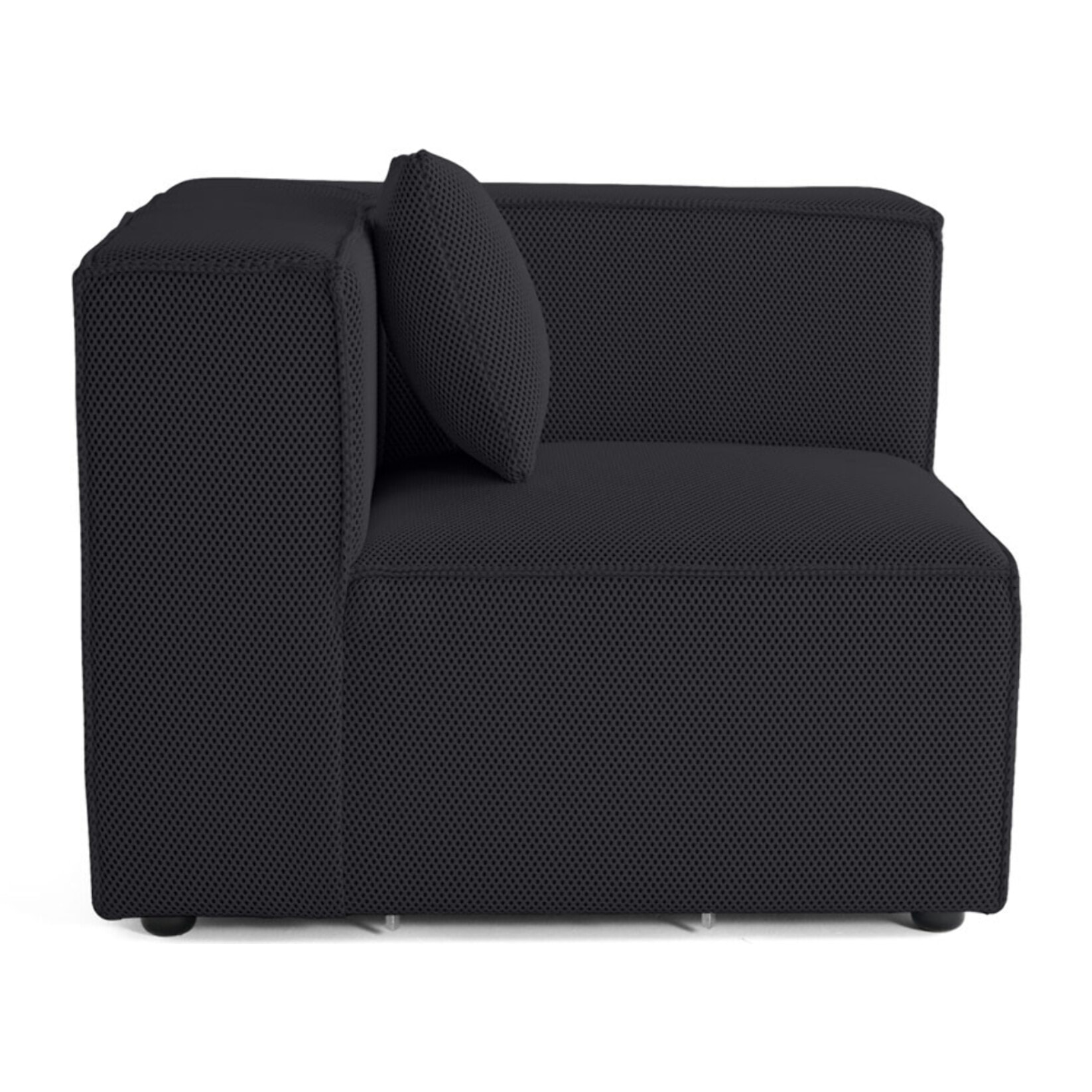 Arty - module d'assise d'angle réversible - en tissu mailles 3D - Noir