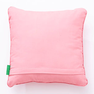 Cojin 40x40cm relleno 300gr poliester 100% algodon canvas 300gsm conejo rosa benetton