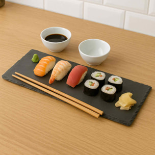 Juego de sushi amuse: 7 piezas rectangulares de 1kg en caja transparente