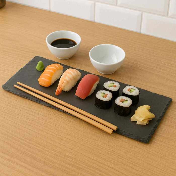 Juego de sushi amuse: 7 piezas rectangulares de 1kg en caja transparente