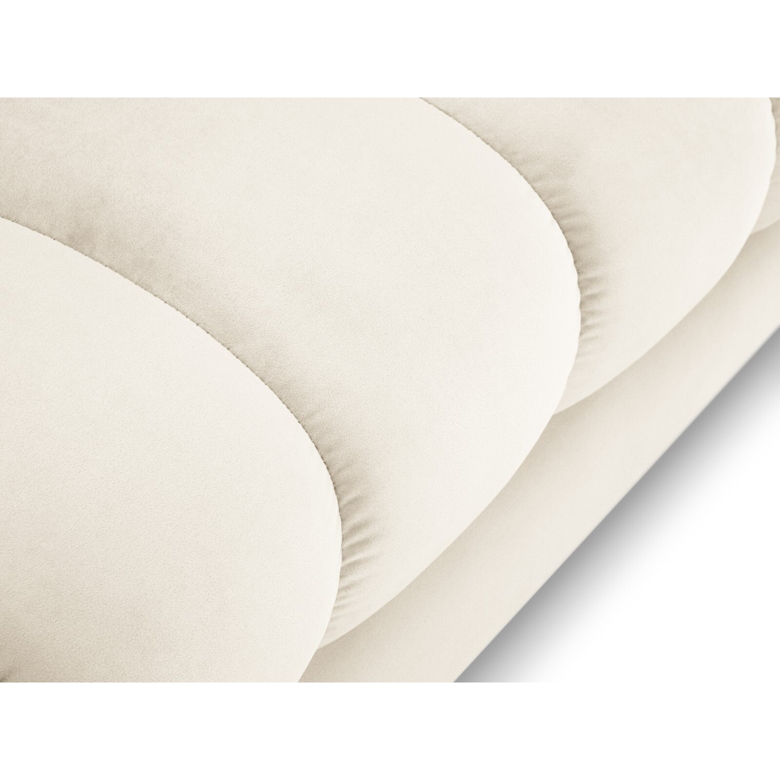 Méridienne droite "Bali" en velours beige clair