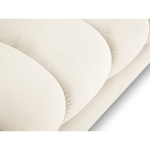 Méridienne droite "Bali" en velours beige clair
