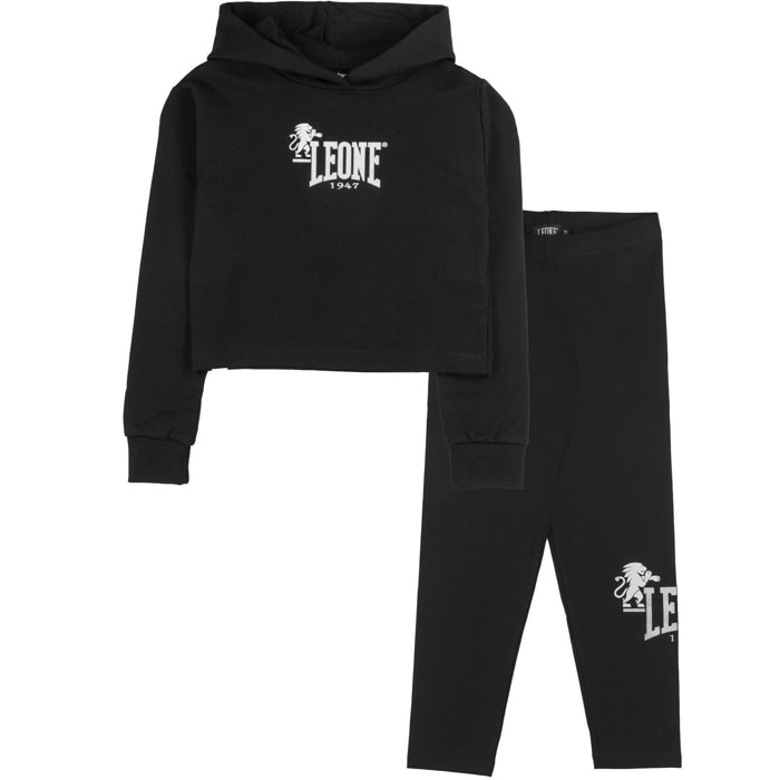 Completo invernale da bambina, Felpe cappuccio e leggings Leone 1947 Lavender