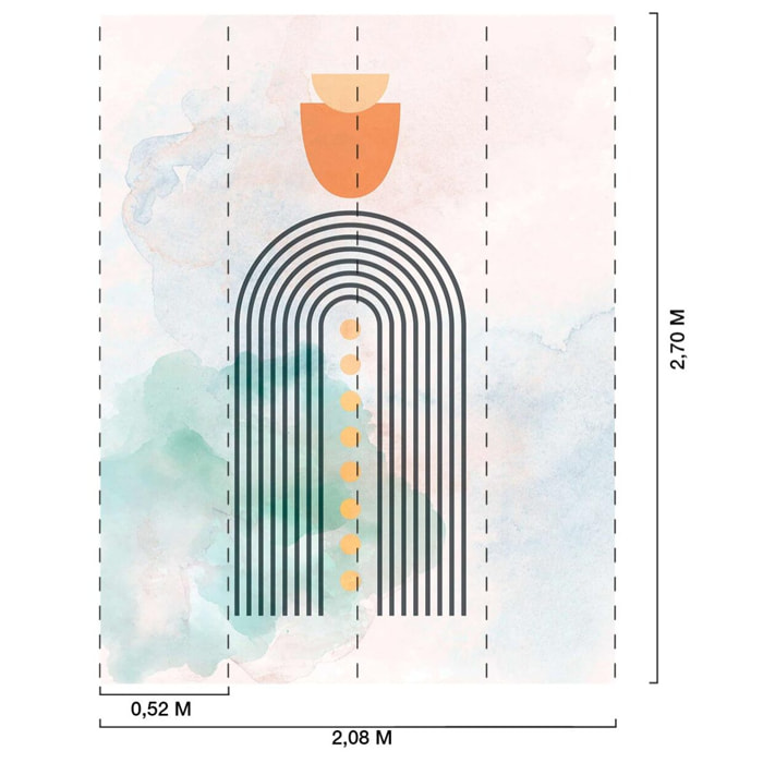 Papier peint arc en ciel aquarelle Intissé