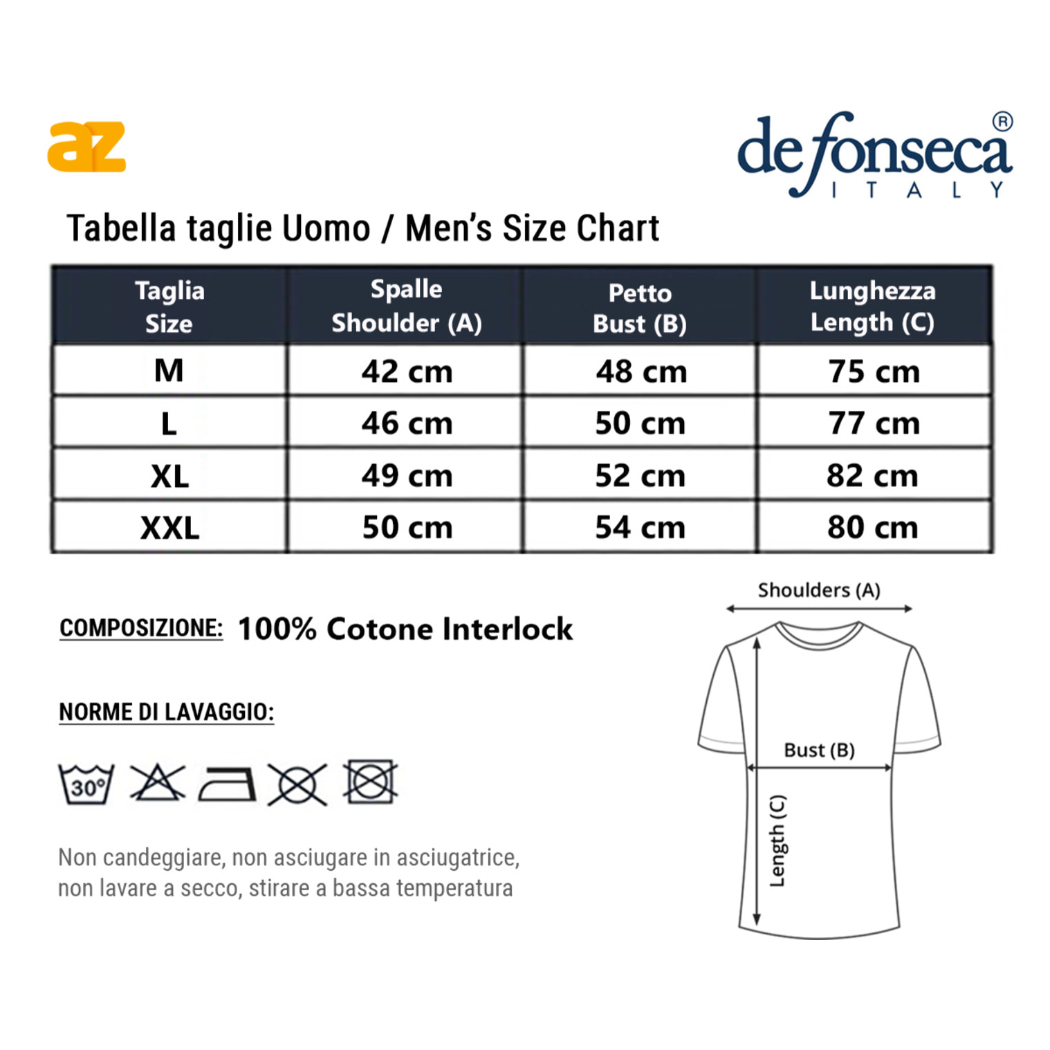 2 Maglie Termiche Uomo Manica Corta Girocollo 100% Cotone De Fonseca, Art. DEFTGU130, Nero