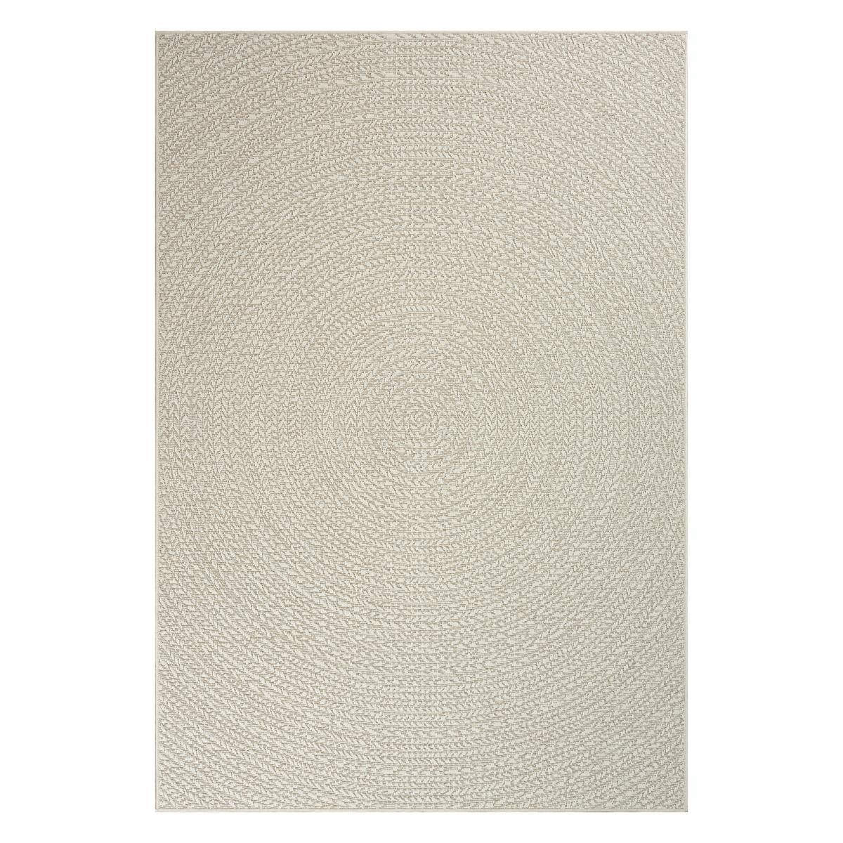 Tapis extérieur intérieur NOLAM aspect jute motif rond  ton sur ton