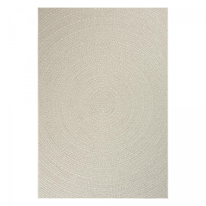 Tapis extérieur intérieur NOLAM aspect jute motif rond  ton sur ton