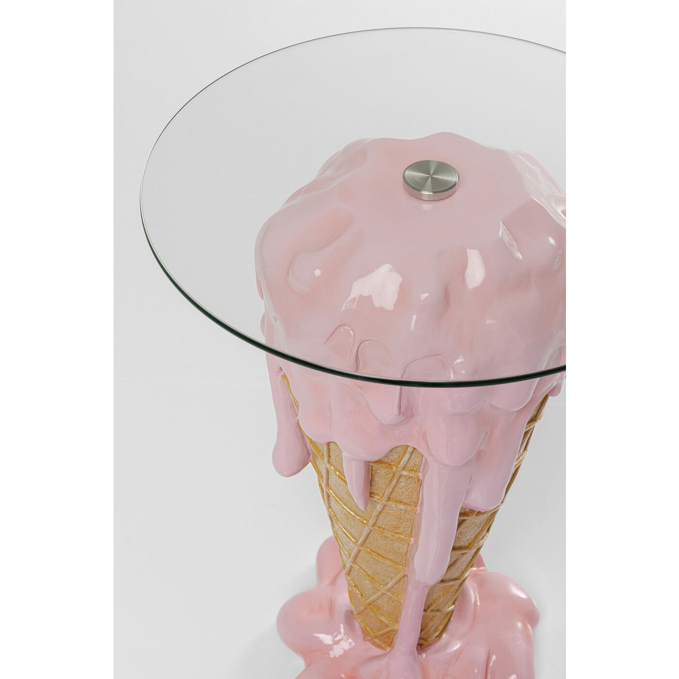 Table d'appoint glace rose 48cm Kare Design