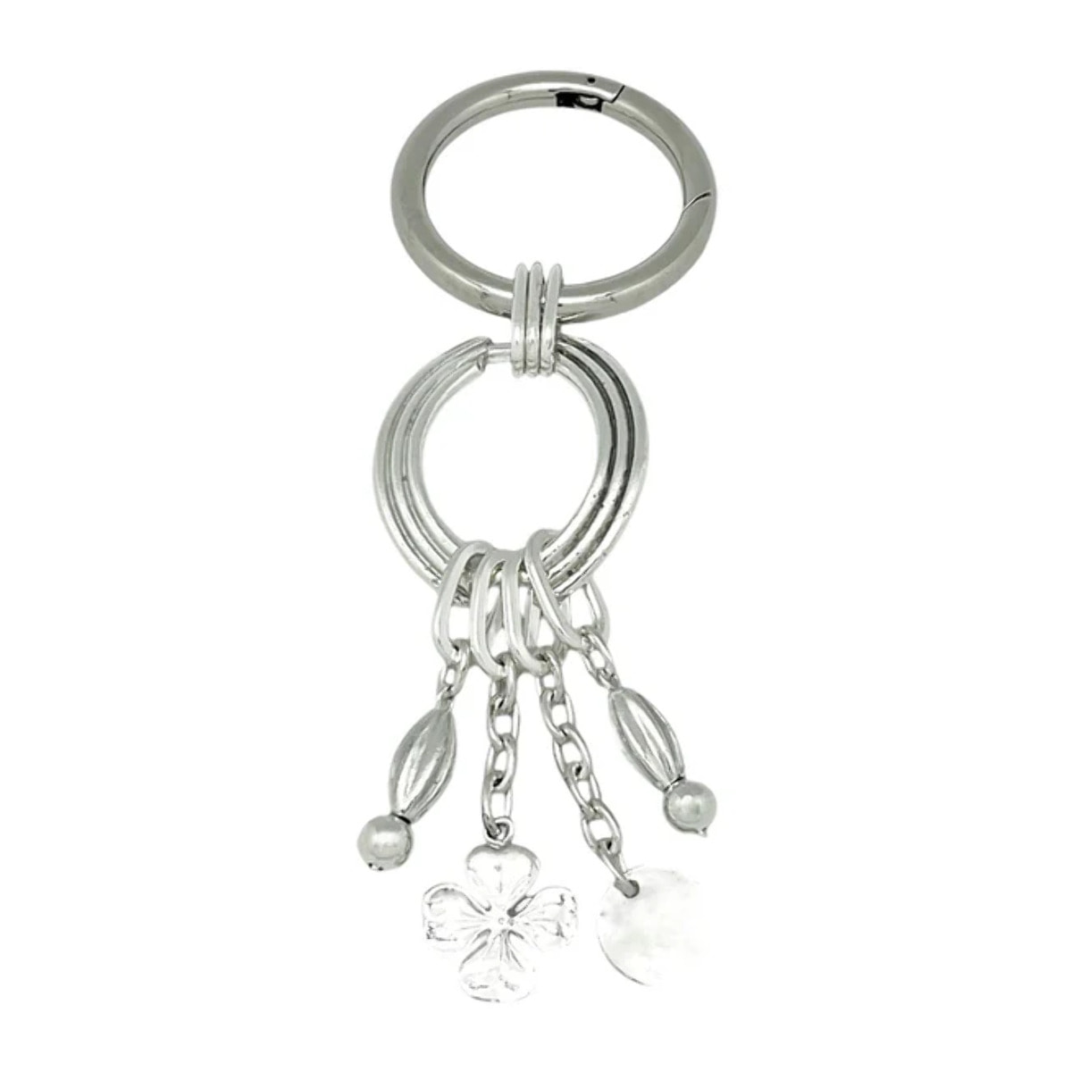 Cuelgabolso_llavero charms suerte en plata chapado