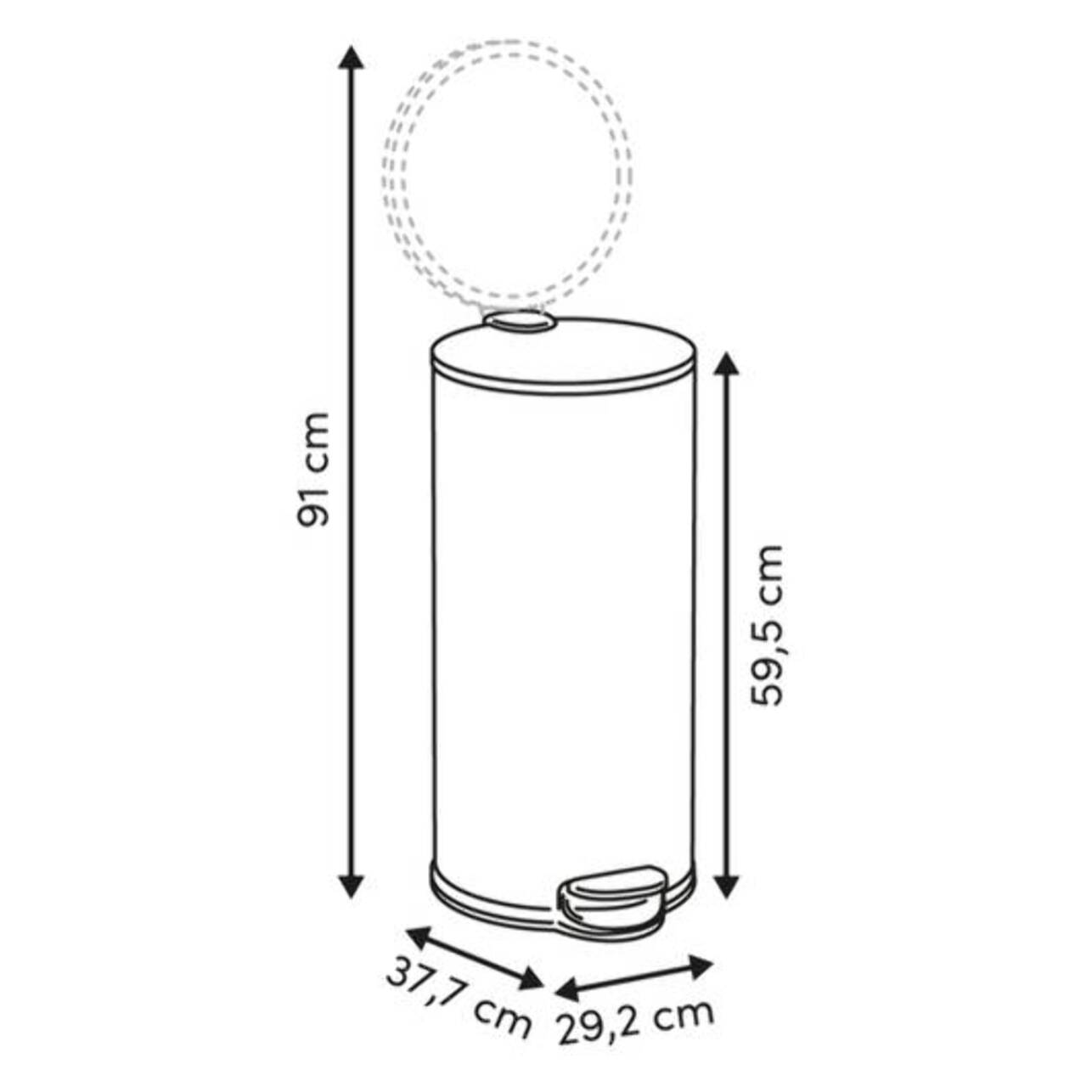 Poubelle Modern Color avec Pedale 30L Argile et Acacia 37,7x29,2x59,5 cm