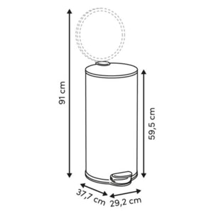 Poubelle Modern Color avec Pedale 30L Argile et Acacia 37,7x29,2x59,5 cm