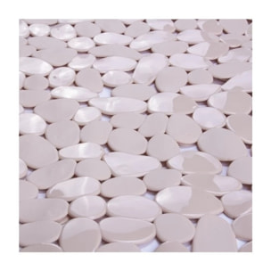 MSV Tapis Fond de douche PVC GALETS 53x53cm Beige