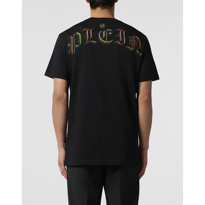 PHILIPP PLEIN Round Neck T-Shirt Snake King Stones