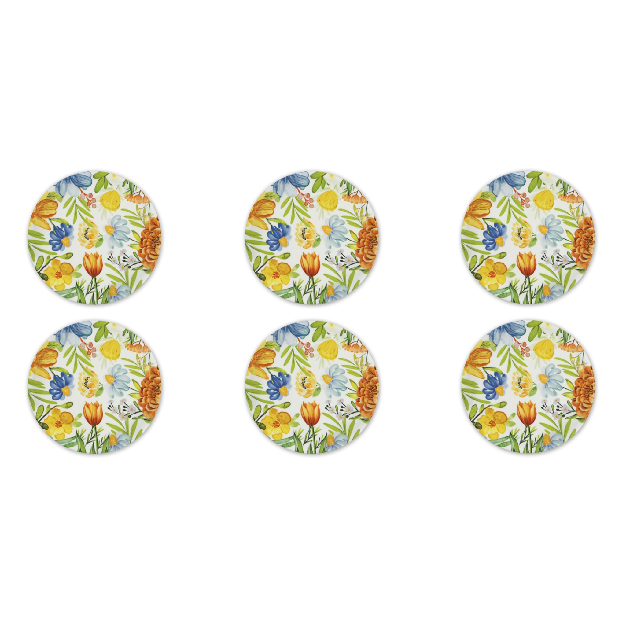 Set de 6 Assiettes à Pizza Excelsa – Blooming, Porcelaine Multicolore