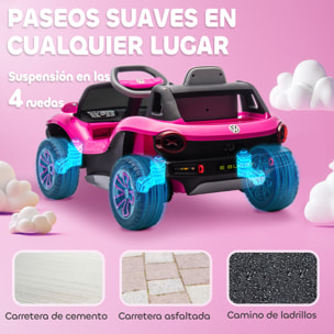 Coche Eléctrico para Niños de +3 Años, Volkswagen E-Buggy, Coche de Batería 12V, con Mando a Distancia 2,4 G, Ruedas con Suspensión, Faros LED, Música, USB, Motor Doble, Rosa