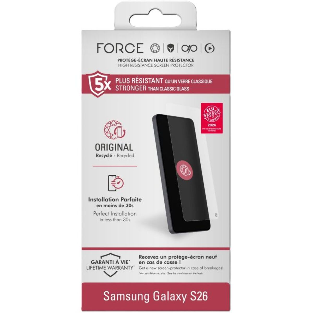 Protège écran FORCE GLASS Original pour S26 GRS