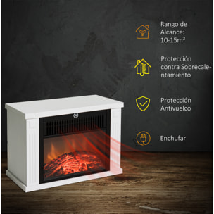 Chimenea Eléctrica Portátil Mini Estufa Calefactor 600/1200W Llama Decorativa