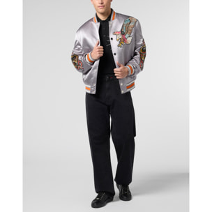 PHILIPP PLEIN Shiny Satin Bomber Tattoo Patches